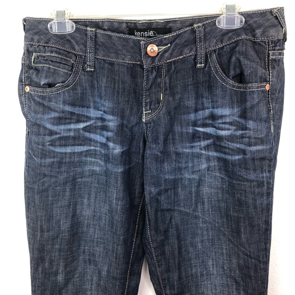 Kensie Denim Dark Wash Fade Bootcut Low Rise Jean - Picture 2 of 5